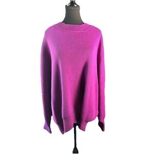 Vici Women's Eloise Oversized Dolman Sleeve Mock Neck Sweater Pink Size M Purple